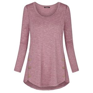 Quinee Women's Button Side Maternity Tunic Nursing Top